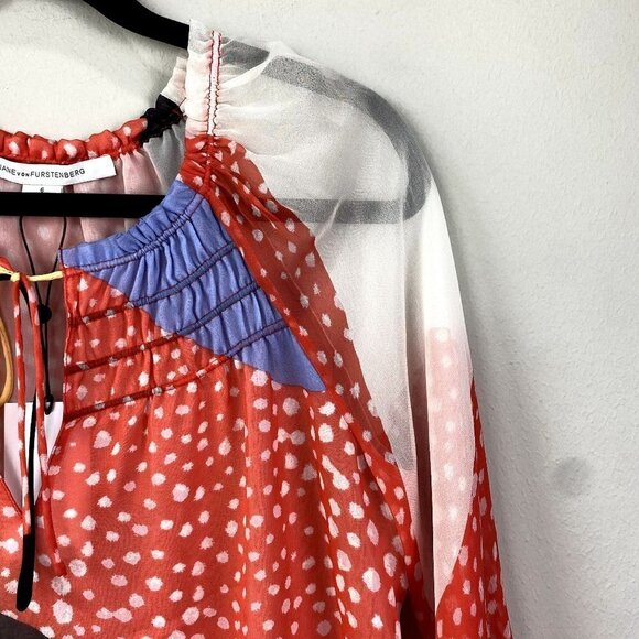 Diane von Furstenberg Parry Top Silk NWT 6 - Picture 3 of 10